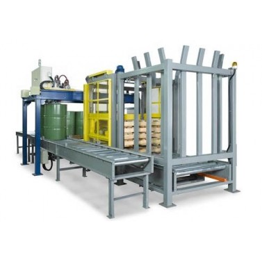 200升鐵桶碼垛，潤(rùn)滑油、化工行業(yè)200L桶移載式碼垛機(jī)