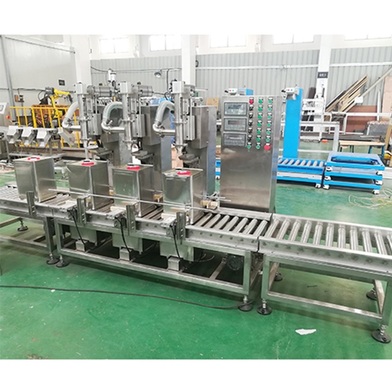 聚氨酯灌裝機 供應多頭化工溶劑全自動中包裝灌裝生產(chǎn)線