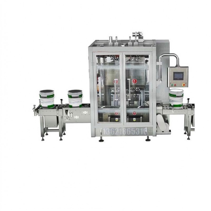 ?全自動涂料稱重式灌裝機(jī) 油漆液體定量灌裝機(jī)生產(chǎn)線 4-50kg灌裝秤